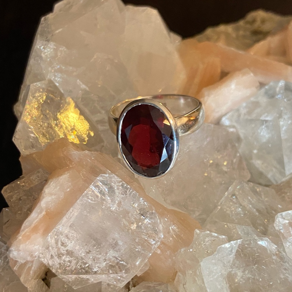 Deep Red Garnet Ring